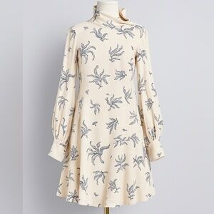 Proenza Schouler Sample Dress Embroidered Cream Long Sleeve US 4 / Small